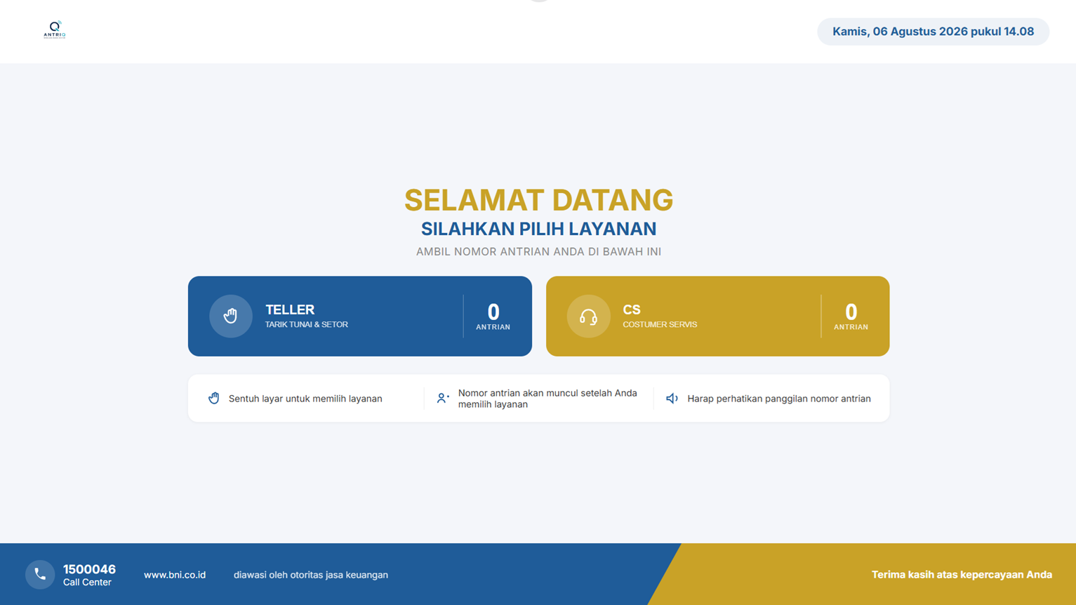 Tampilan Kiosk  Layar Sentuh Inetraktif